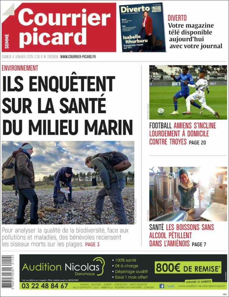 Portada de Courrier Picard (Francia)