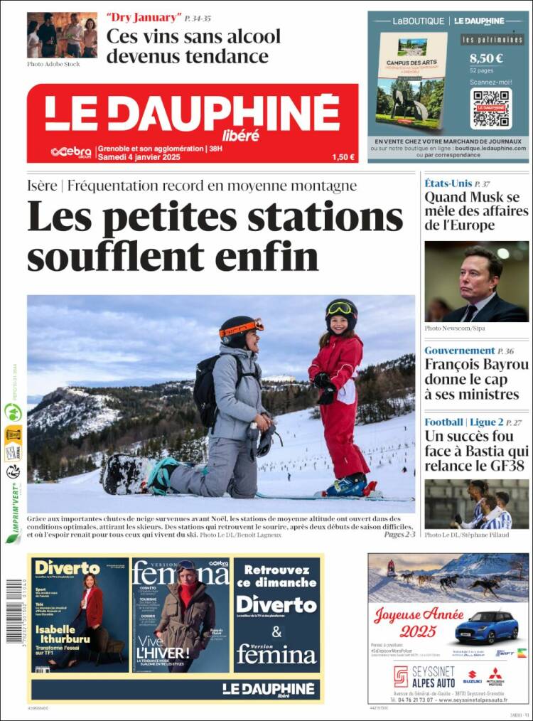 Portada de Le Dauphiné Libéré (Francia)