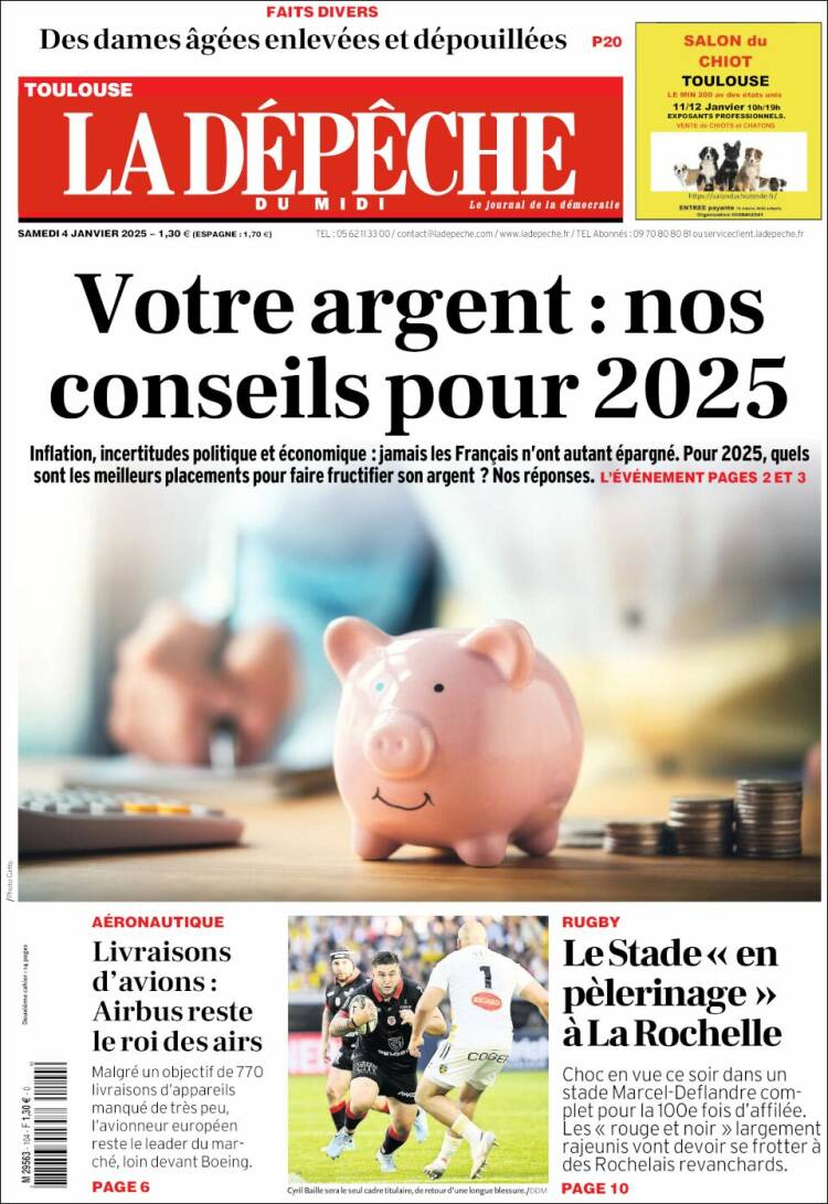 Portada de La Dépêche du Midi (Francia)