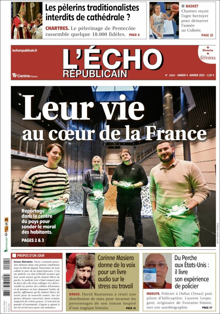 Portada de L'Echo Républicain (Francia)
