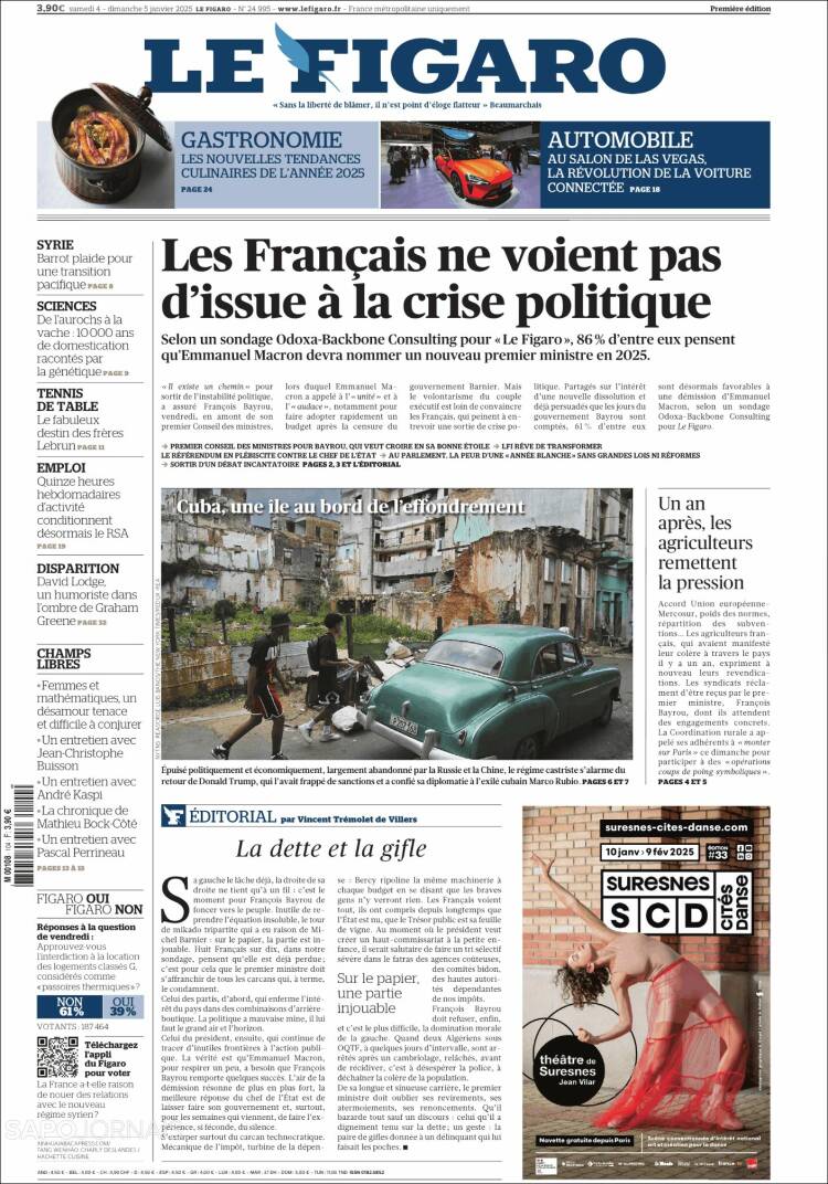 Portada de Le Figaro (Francia)