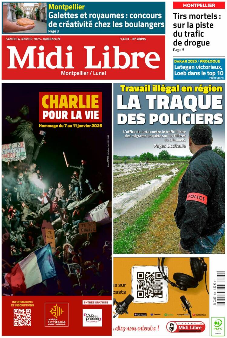 Portada de Midi Libre (Francia)