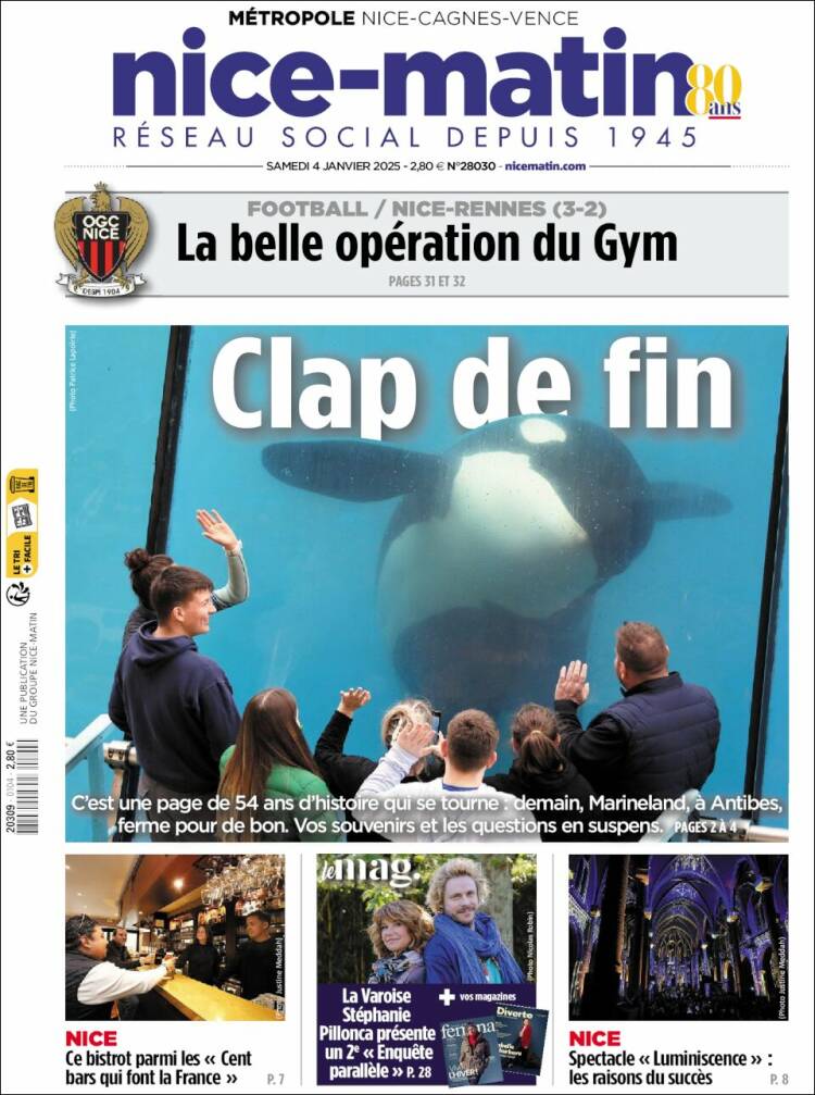 Portada de Nice-Matin (Francia)