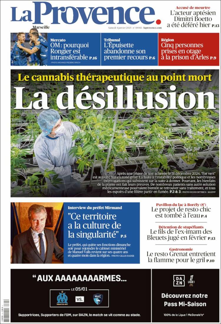 Portada de La Provence (Francia)