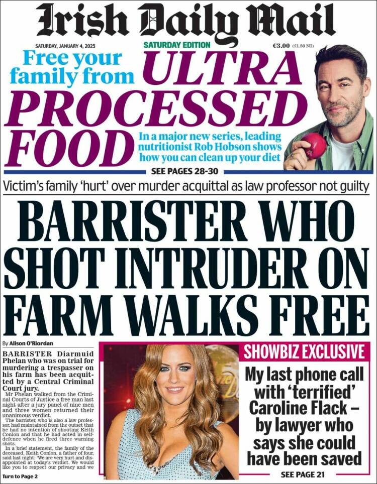 Portada de Irish Daily Mail (Irlanda)