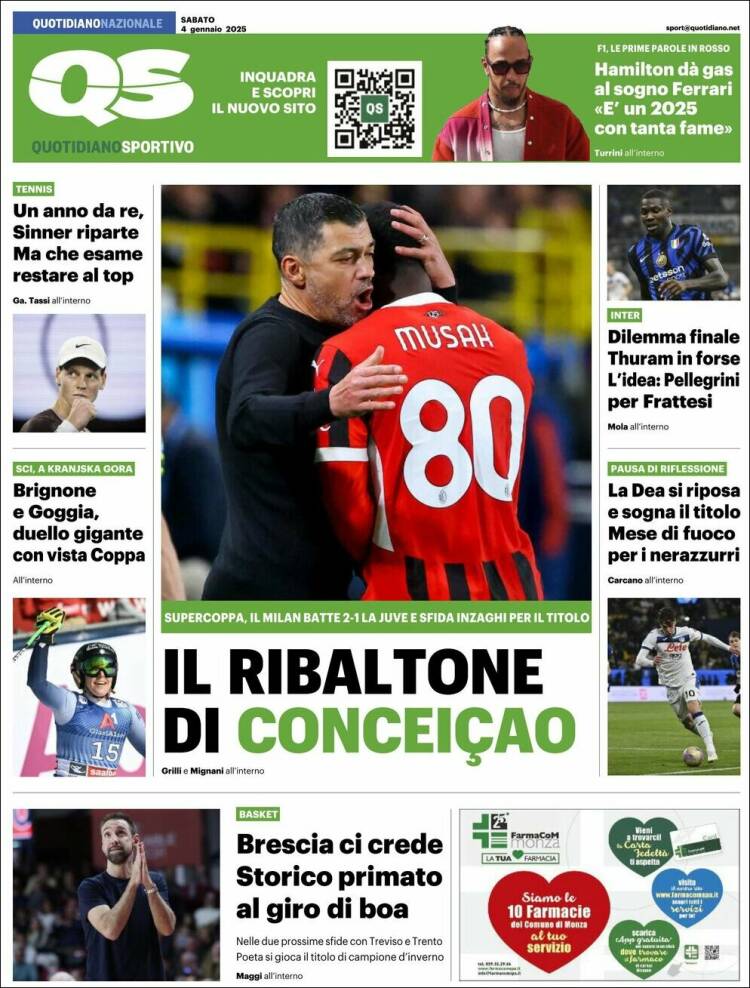 Portada de Quotidiano Sportivo (Italia)