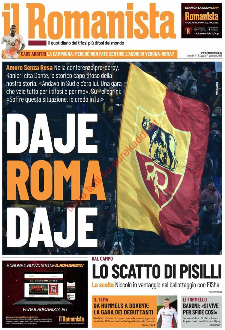 Portada de Romanista (Italia)