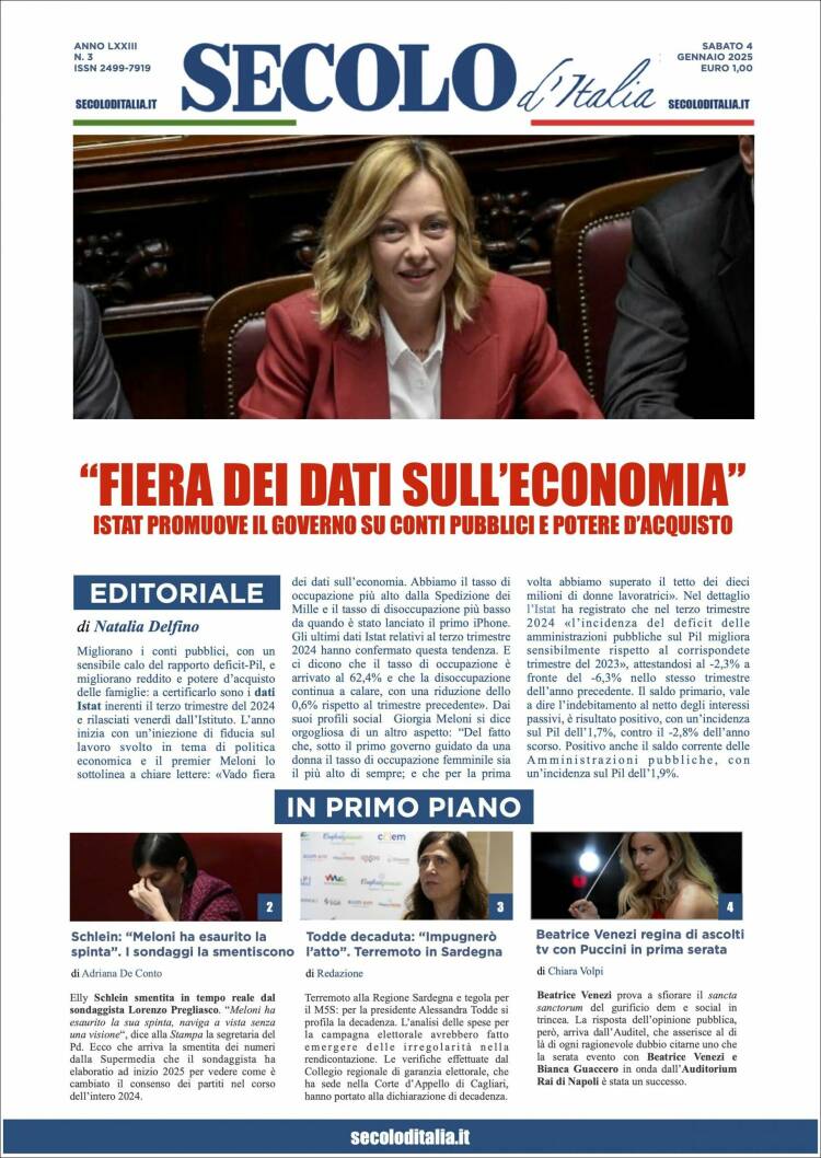 Portada de Secolo d'Italia (Italia)