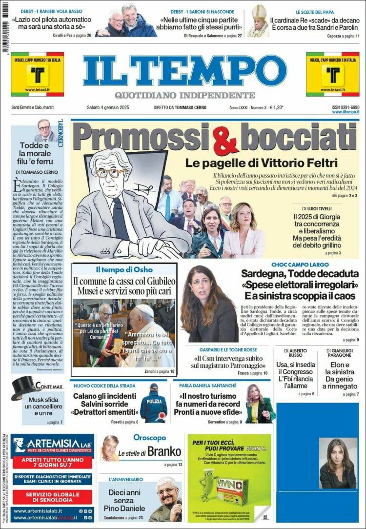 Portada de Il Tempo (Italia)