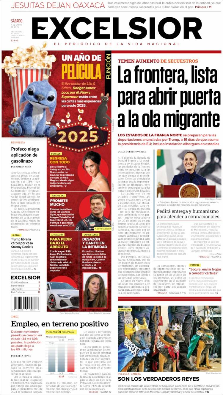 Portada de Excelsior (México)