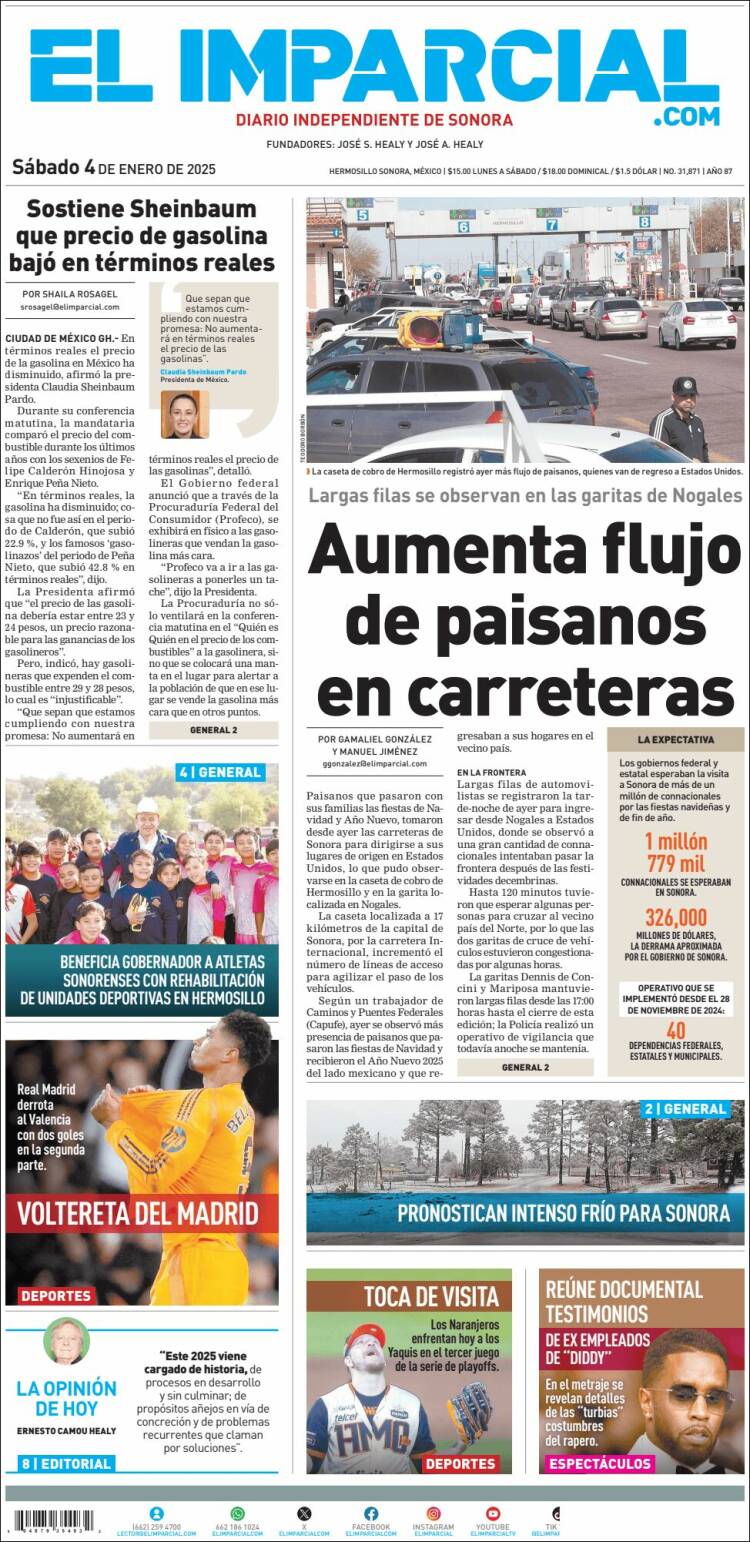 Portada de El Imparcial (México)