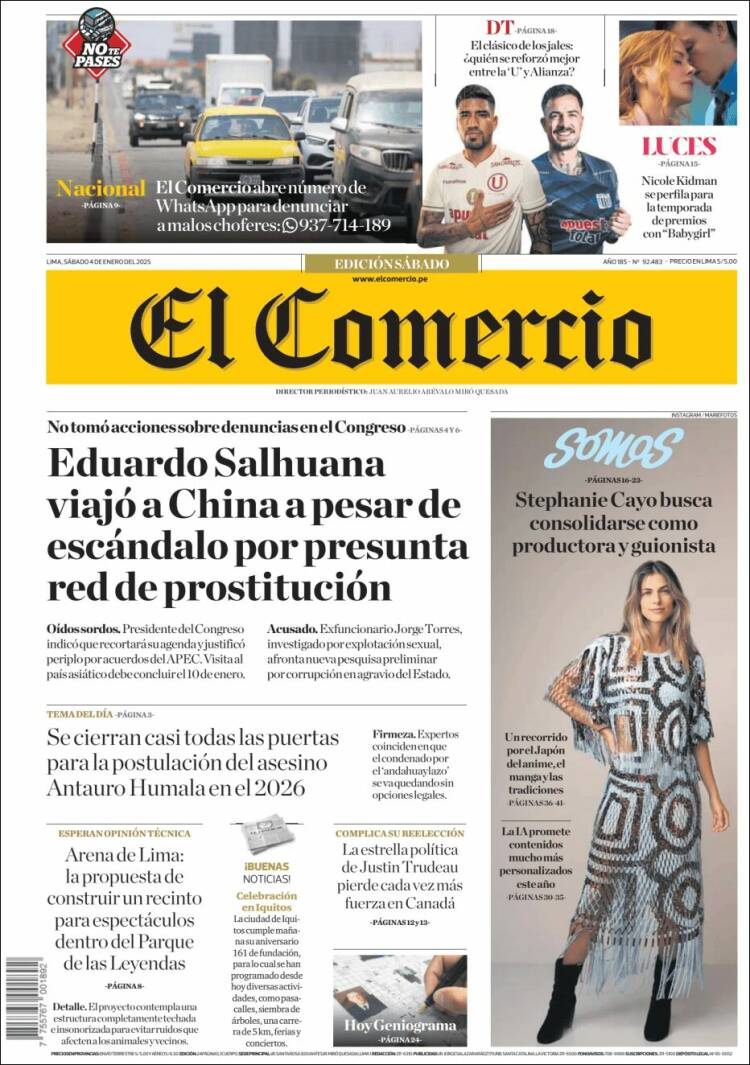 Portada de El Comercio (Per&uacute;)