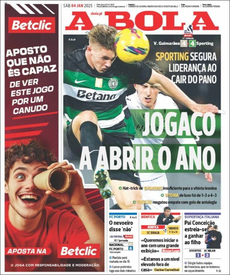 Portada de A Bola (Portugal)