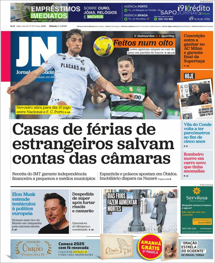 Portada de Jornal de Notícias (Portugal)