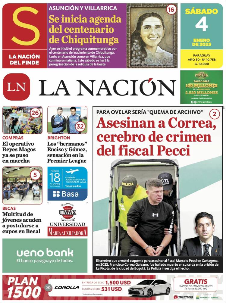 Portada de La Nación (Paraguay)