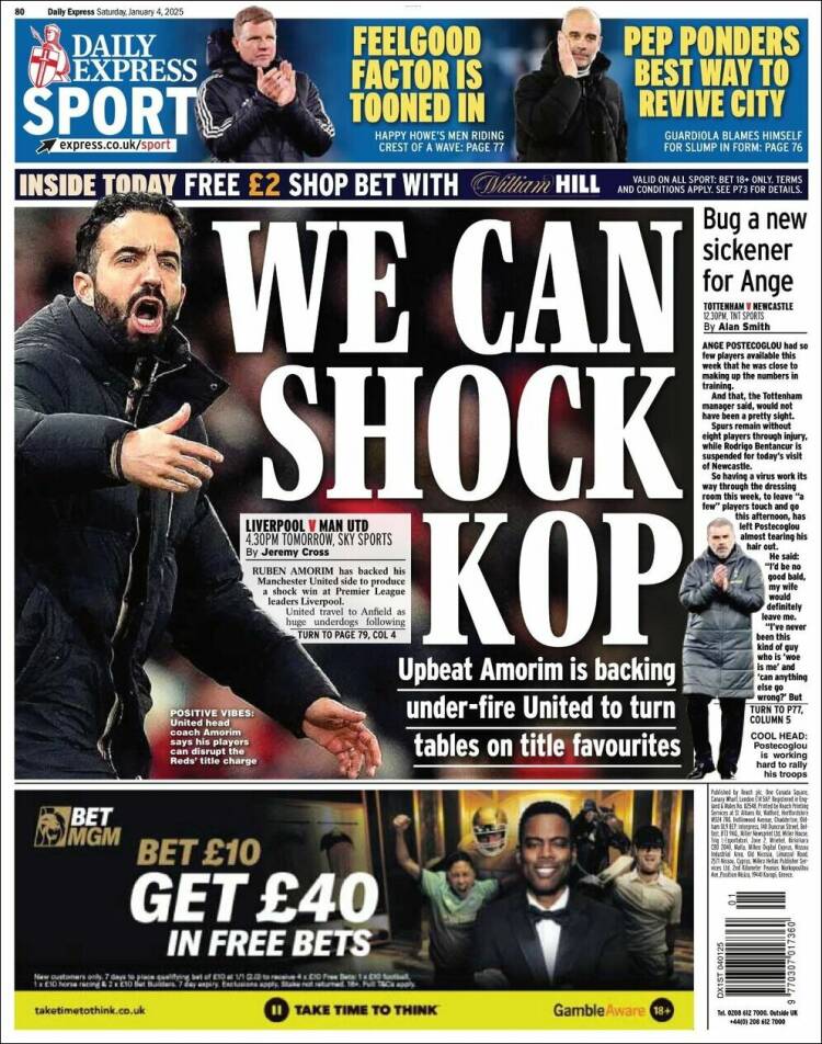 Portada de Express Sport (Reino Unido)