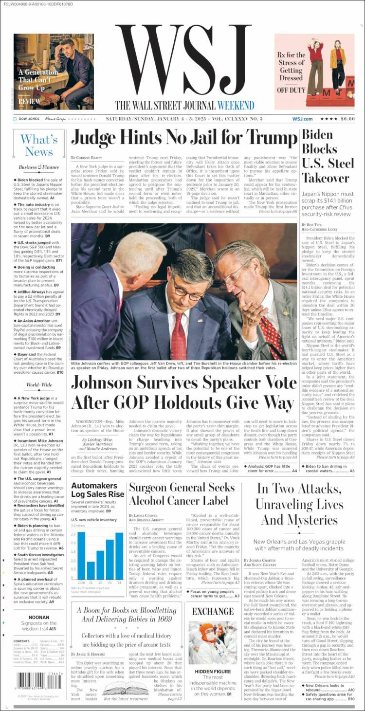 Portada de Wall Street Journal (USA)
