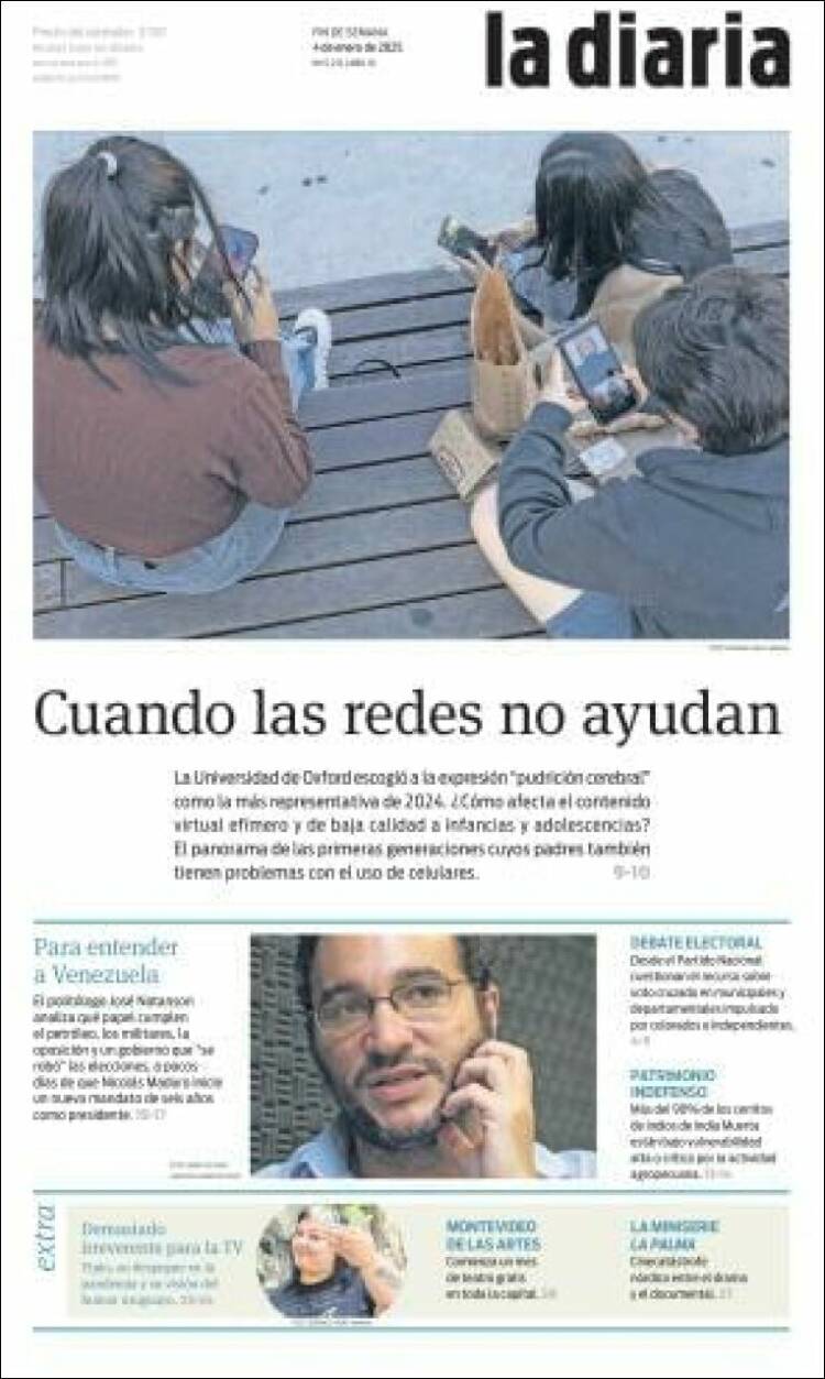 Portada de La Diaria (Uruguay)
