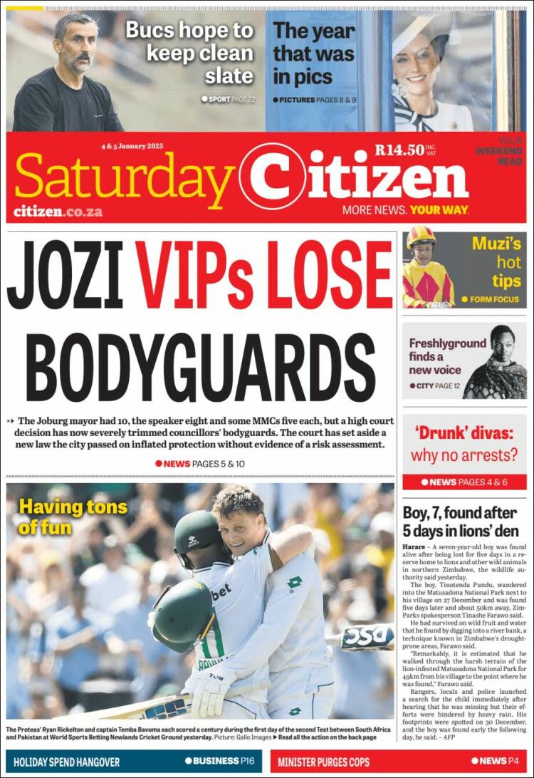 Portada de The Citizen (Sud&aacute;frica)