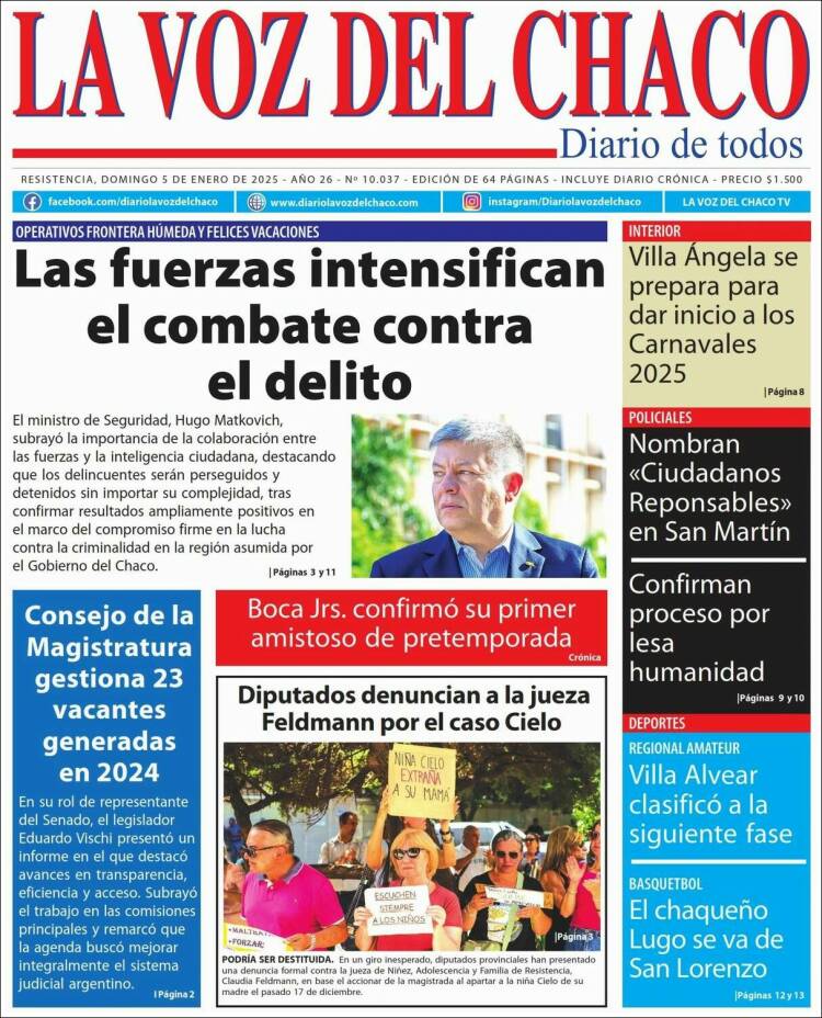 Portada de La Voz del Chaco (Argentina)