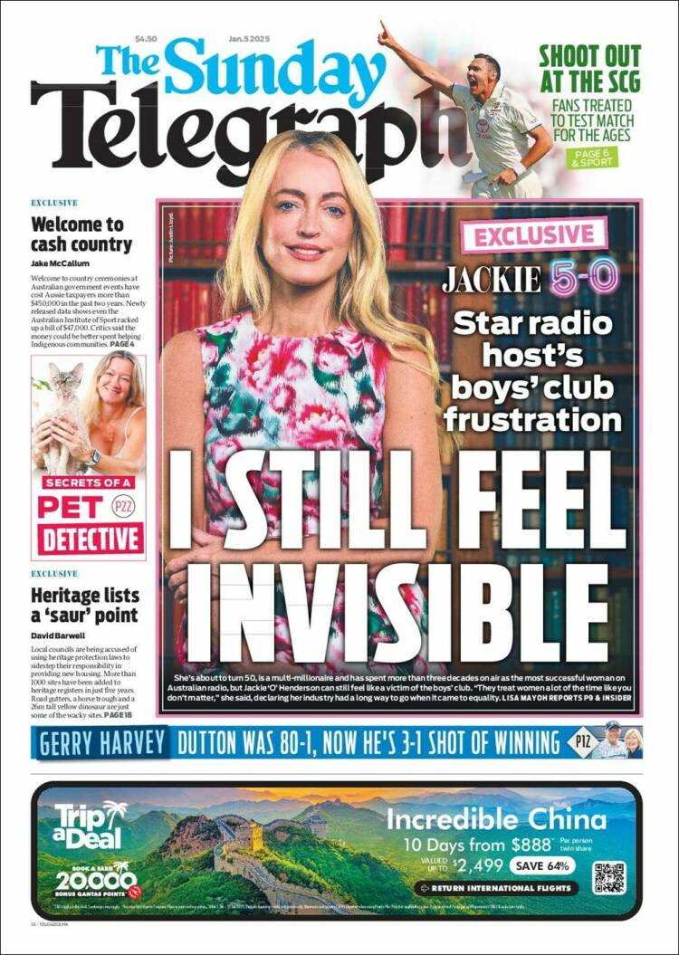 Portada de The Daily Telegraph (Australia)