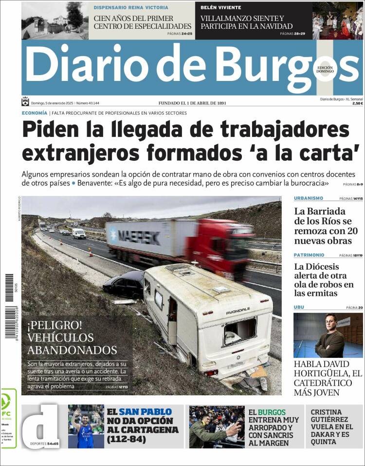 Portada de Diario de Burgos (España)