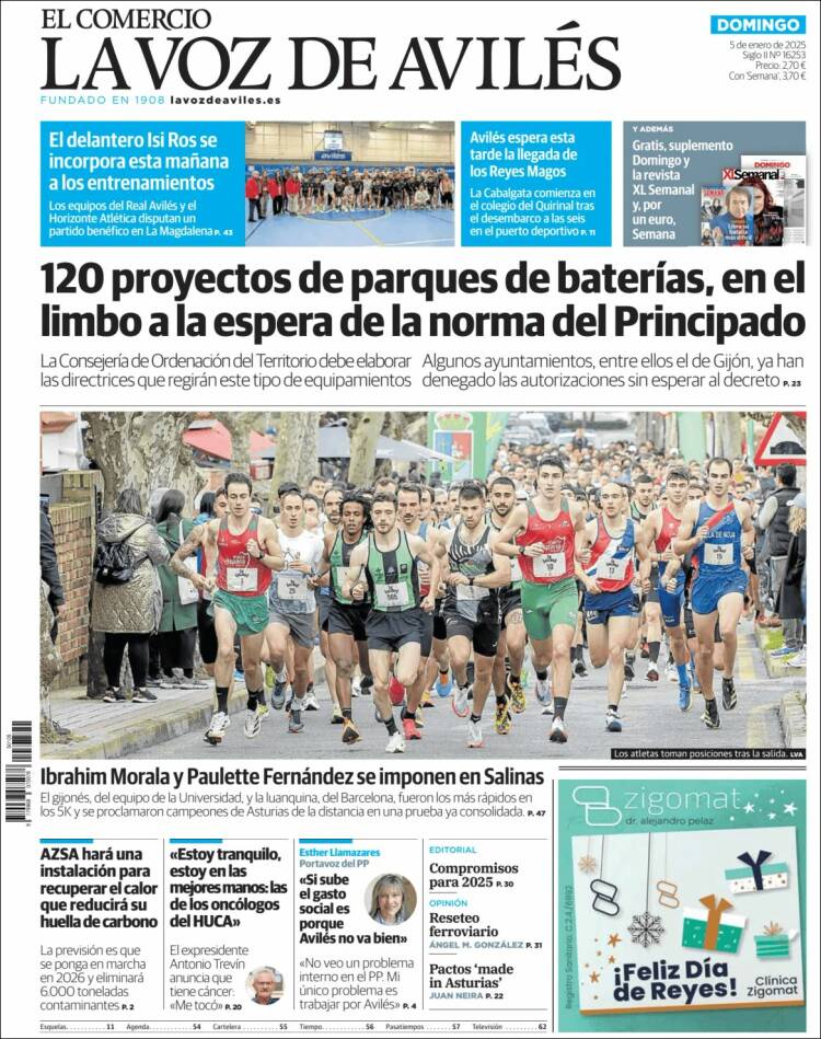 Portada de El Comercio - Avilés (España)