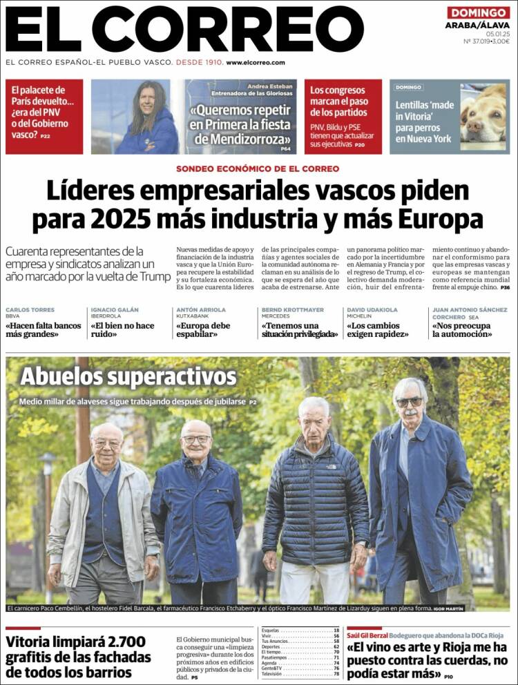 Portada de El Correo - Álava (España)