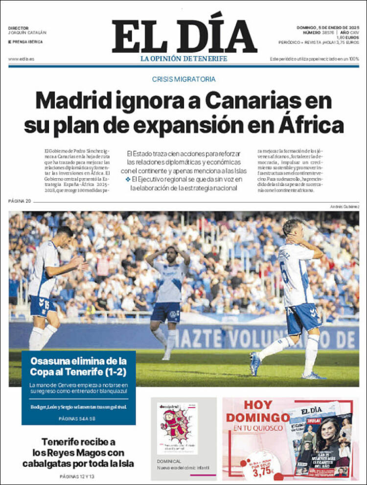 Portada de El Día (España)