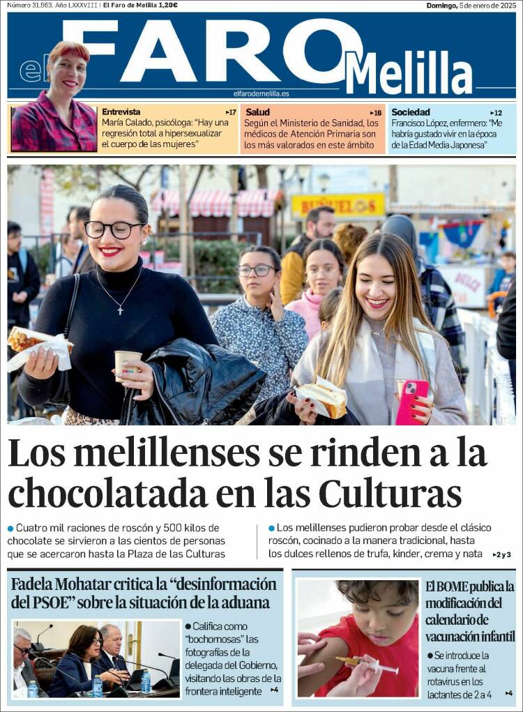 Portada de El Faro de Melilla (España)