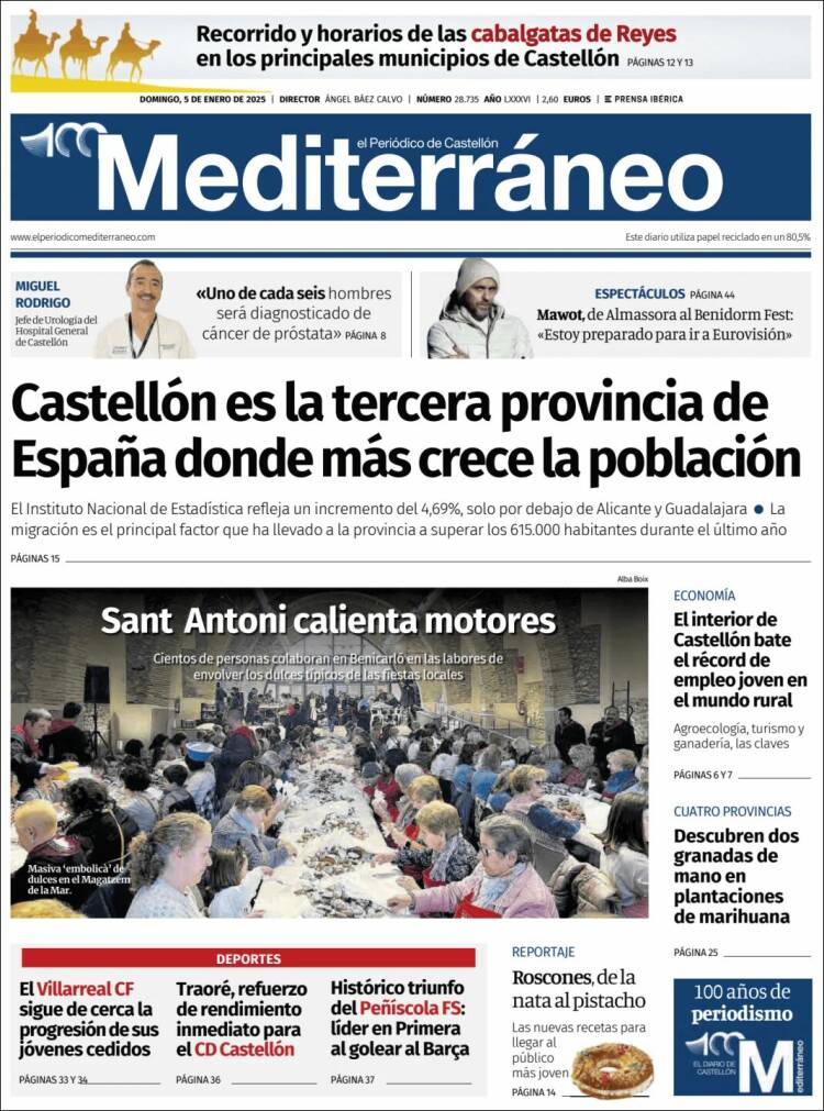Portada de El Periódico Mediterraneo (España)