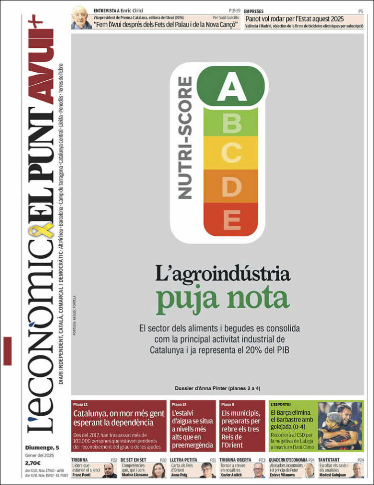 Portada de El Punt Avui (España)