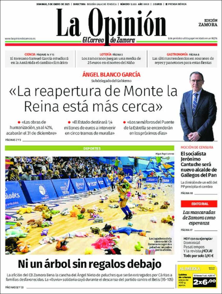 Portada de La Opinión - El Correo de Zamora (España)