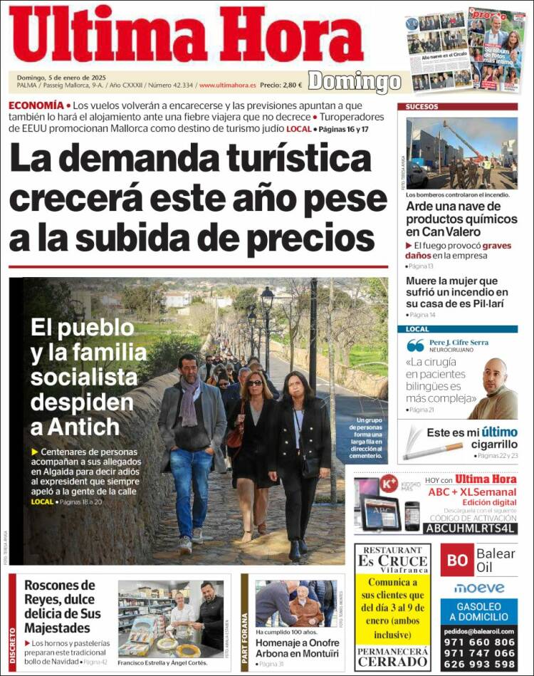 Portada de Última Hora (España)