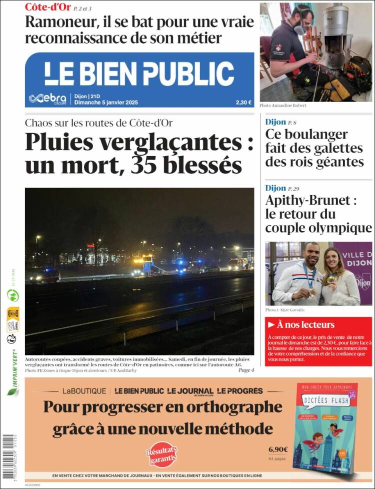 Portada de Le Bien Public (Francia)