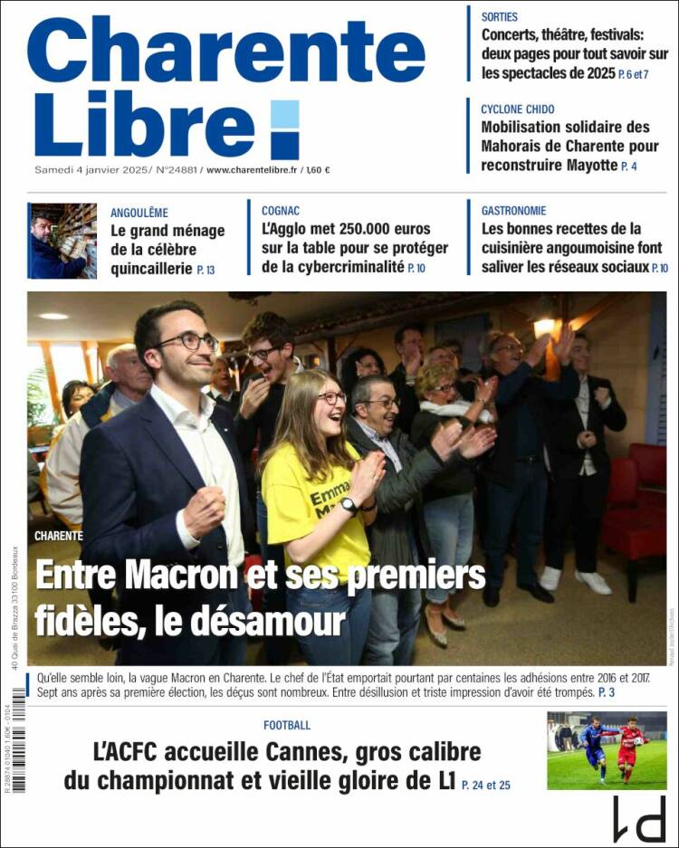 Portada de Charente Libre (Francia)