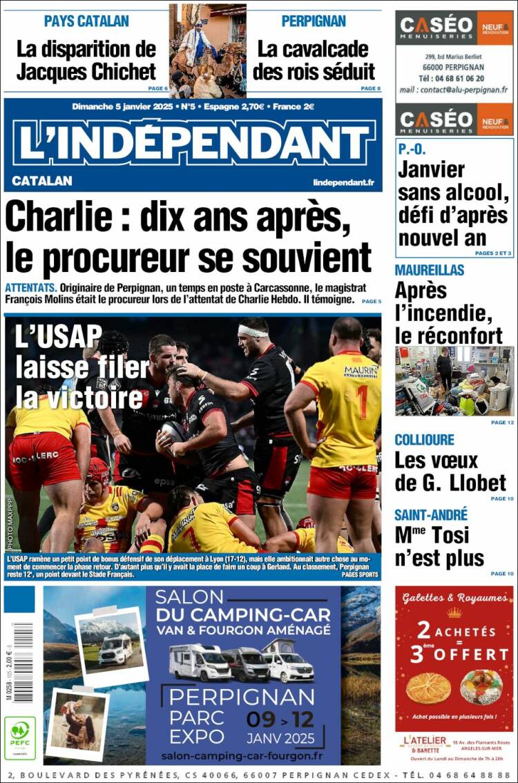 Portada de Le Indépendant (Francia)