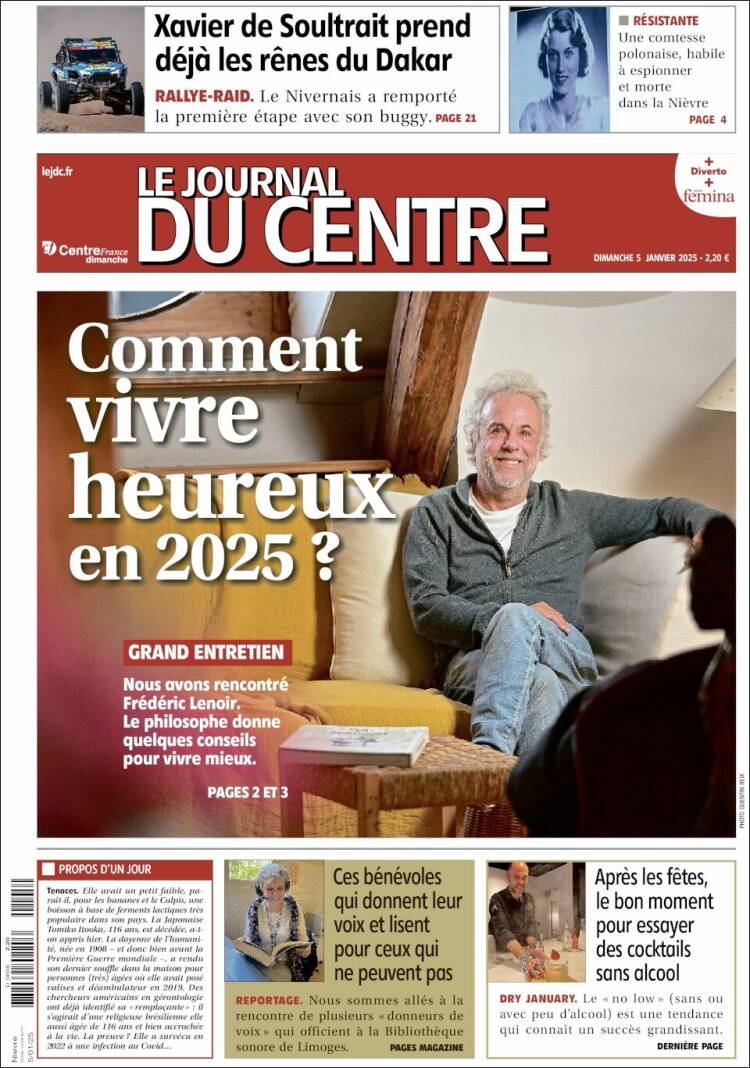 Portada de Le Journal du Centre (Francia)