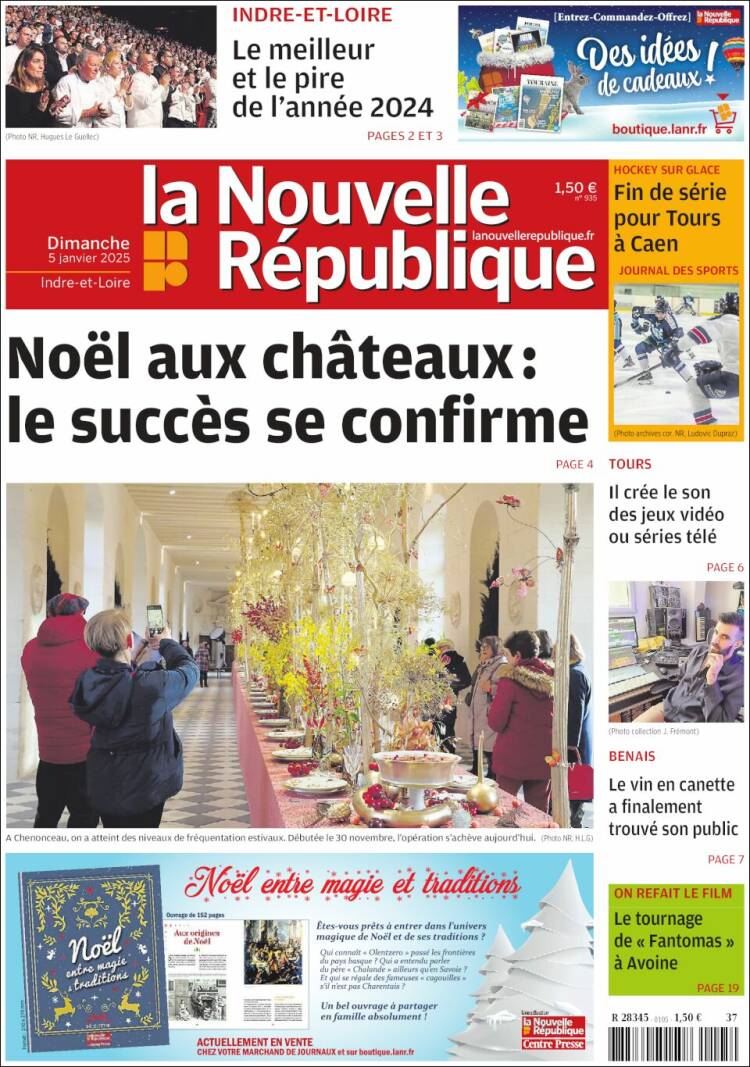 Portada de La Nouvelle Republique (Francia)