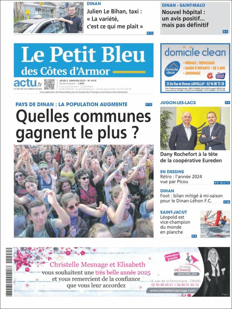 Portada de Le Petit Bleu (Francia)