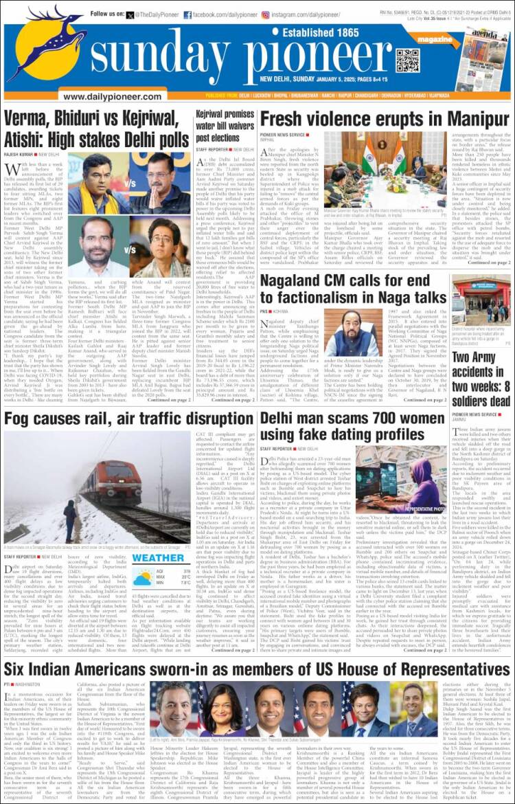 Portada de The Pioneer (India)