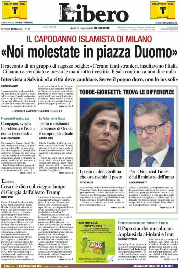 Portada de Libero (Italia)