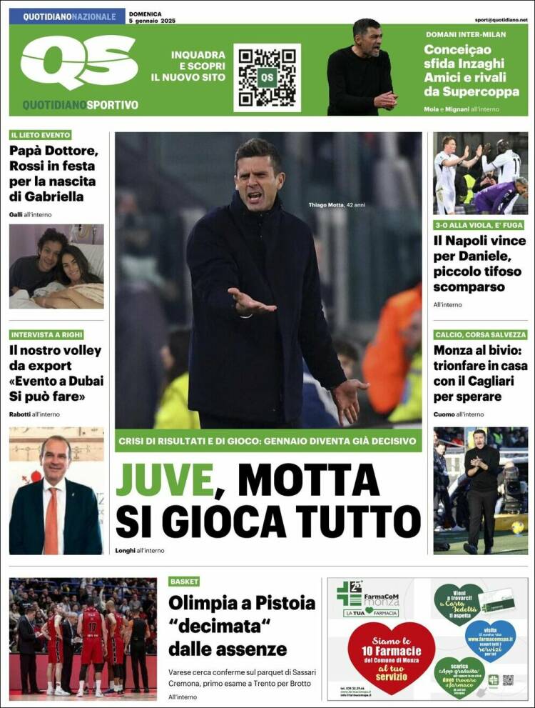 Portada de Quotidiano Sportivo (Italia)