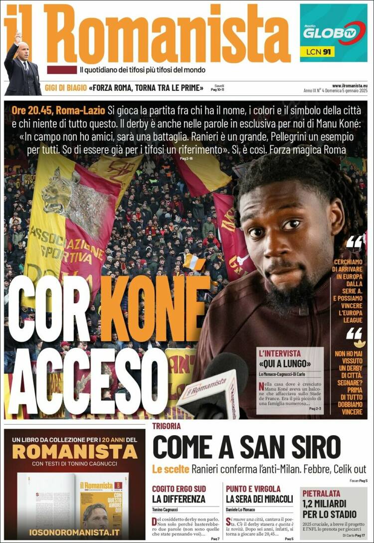Portada de Romanista (Italia)