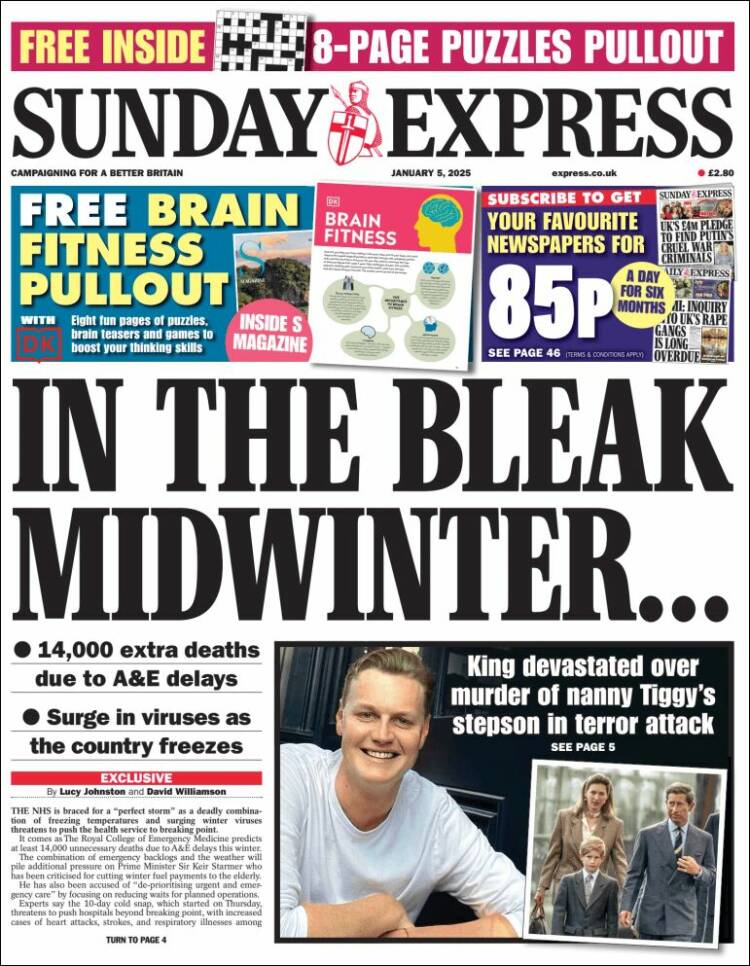 Portada de Daily Express (Reino Unido)