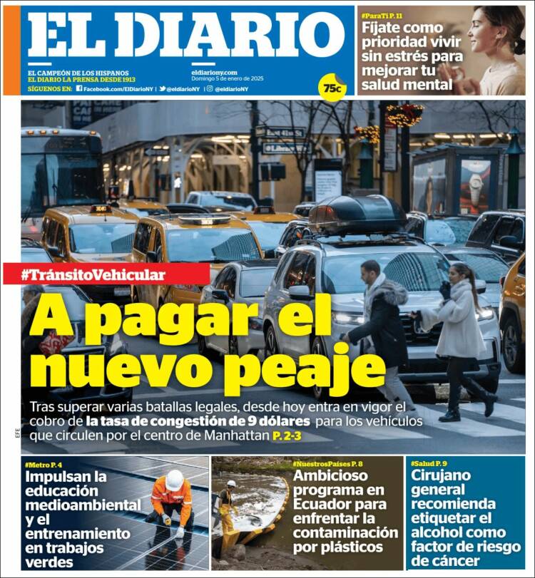Portada de El Diario NY (USA)