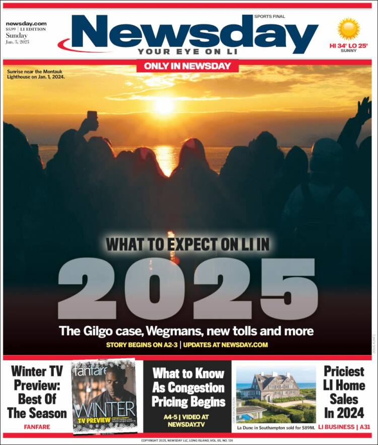 Portada de Newsday (USA)