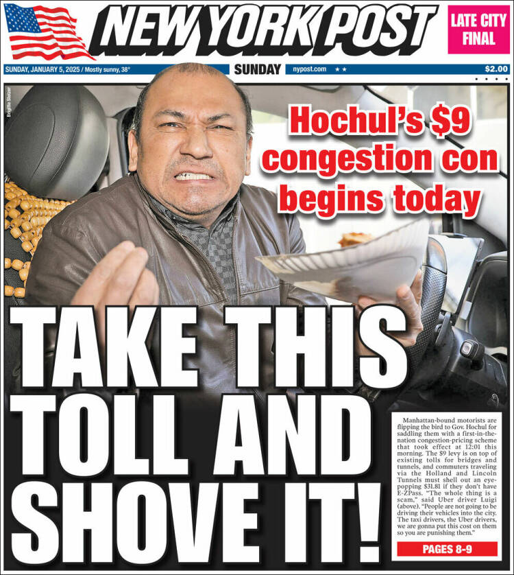 Portada de New York Post (USA)