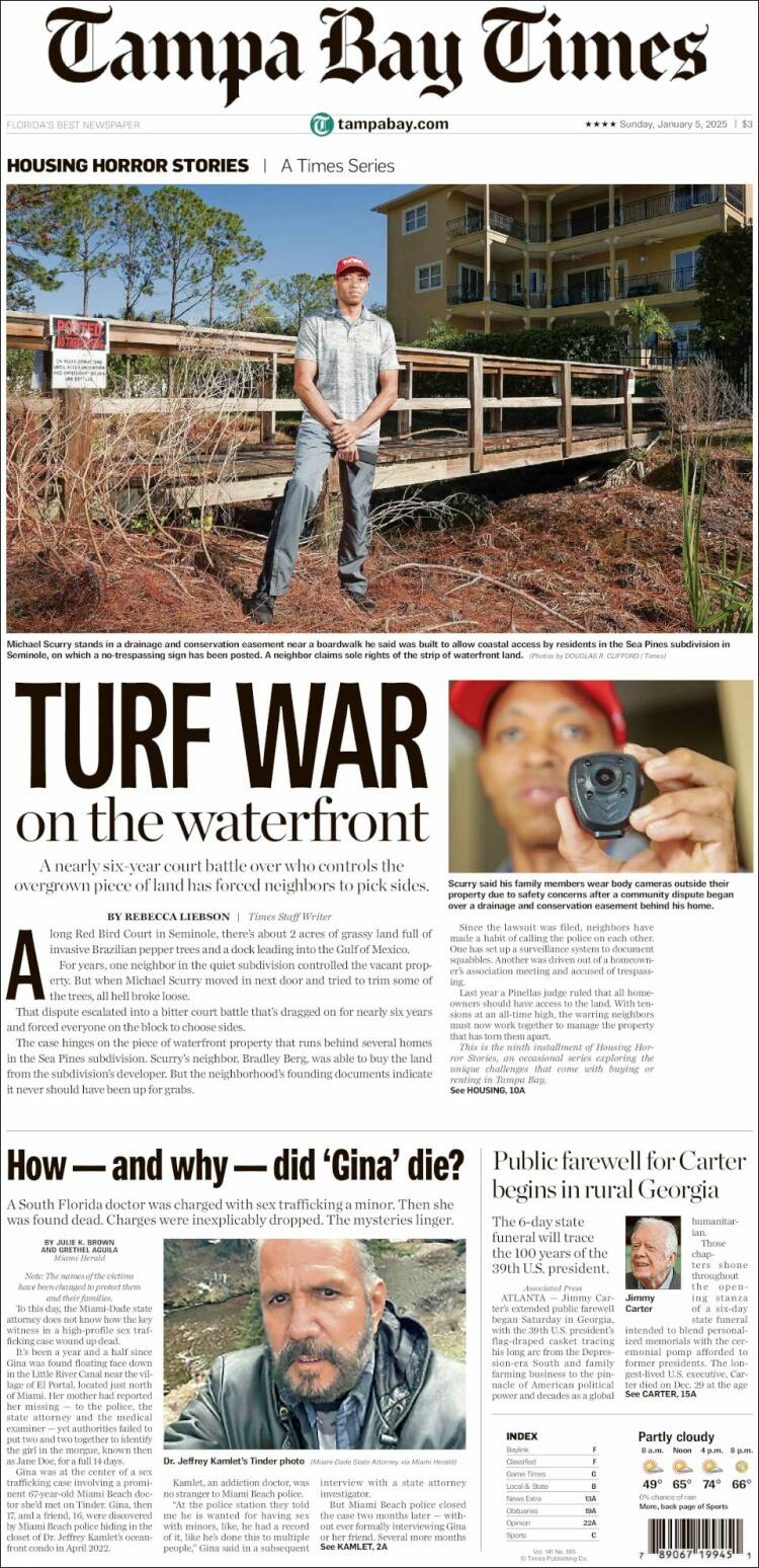 Portada de Tampa Bay Times (USA)