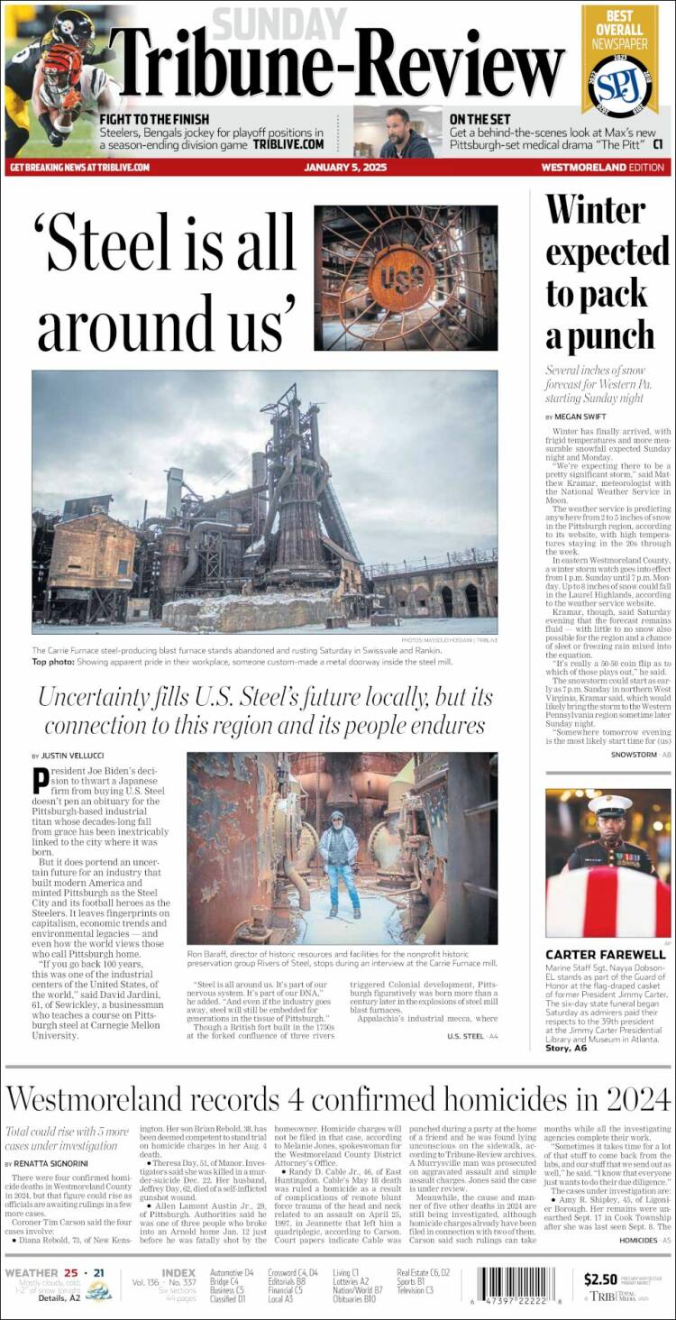 Portada de Tribune-Review (USA)